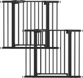 Babelio Pressure Mounted Baby Gate for Stairs, 26-40" Wide Dog Gate,2 Pack | Triple-lock System; Pressure/Wall Mount; Auto-close; 200N Impact Tested; Easy Install for Doorways, Kitchen, Hallway, Black