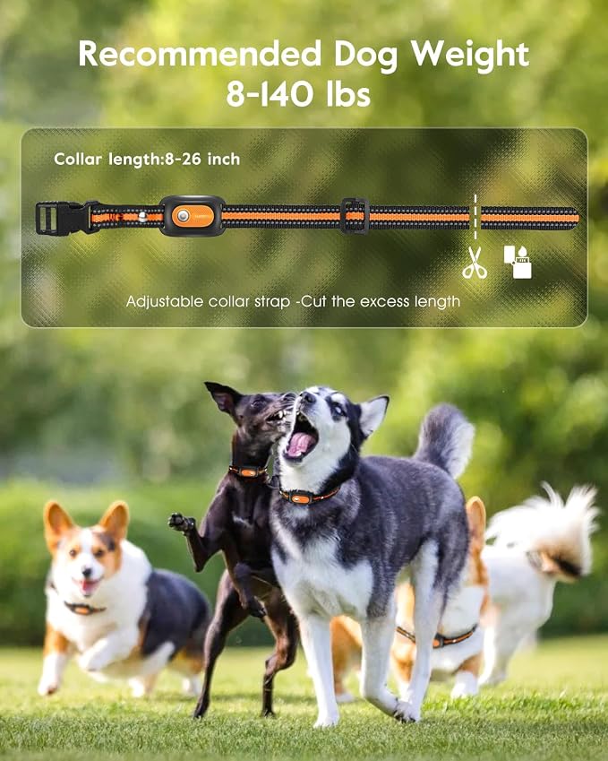 SLOPEHILL Dog Shock Collar,4200FT Dog Training Collar with Remote,Orange | IP68 Waterproof e Collar with Beep,Vibration,Safe Shock,Light,No Shock Mode,Shock Collar for Small Medium Large Dog 8-140lbs
