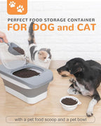 10-13 Lbs Dog Food Storage Container,Collapsible Dog Food Container | Pet Food Storage Container with Airtight Lid,Pet Food Scoop,Cat Food Storage Dry Food for Dog,Cat and Other Pets