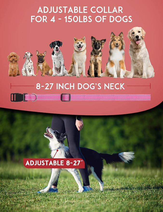 Dog Shock Collar Replacement Strap 2-Pack, Reflective & Adjustable 3/4" Dog Collar for Training - Compatible with Jugbow, PetSafe, Bousnic, Garmin Replacement Collar Strap - 2 Pack