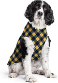 Goldpaw Stretch Fleece Dog Sweater - with Spandex for 4-Way Stretch - Soft, Comfortable Dog Coat - Machine Washable - Made in the USA - Gold Buffalo Check - Size 20