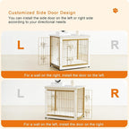 DWANTON Dog Crate Furniture with Cushion, Wooden Kennel Table with Double Doors, Indoor Dog House, Medium Size, 32.5" L, White
