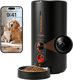 WOPET Automatic Dog Feeder with Camera,1080P HD Video with Night Vision, 5GHz/2.4GHz Dog Food Dispenser with App Control, 4GB SD Card, 2-Way Audio for Cats & Dogs