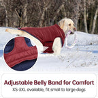 Lelepet Reversible Dog Coat Windproof Dog Jacket Lightweight Puffer Vest | Windproof Wintet Jacket Warm Coats for Extra Large Dogs Adjustbale Hook & Loop Pet Apparel with Leash Hole, Golden Retriever