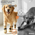 EXPAWLORER Dog Socks for Hot Pavement to Prevent Licking Paws, Non-Slip Dog Grippy Booties Shoes for Hardwood Floors, Traction Control Boots & Paw Protectors for Small Medium Large Senior Dogs Khaki S