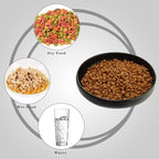Ceramic Cat Bowls - Shallow Dishes for Food and Water, 6 Inch Matte Finish Wide Cat Food Bowl, Whisker Fatigue Free Pet Puppy Kitten Bowl Set of 3, Dishwasher Safe