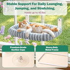 Zakkart Mellow Foldable Cat Window Perch, Upgraded Suction Cups (Gray, M) | Curtain-Friendly, Dual-Fabric Striped Machine Washable Bed, Heavy Duty ABS & Metal Frame, Hold up to 40 lbs., 22.8"W x 15.5"D