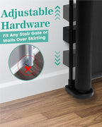 Miumoon 50 inch Reinforced Retractable Baby Gates 42 inch Tall | Retractable Dog Gate with No Crawl Through Reinforced Strip, 4 FT Retractable Gate for Stairs,Doorways,Hallway,Indoor/Outdoor