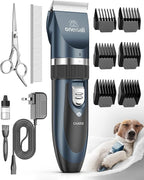 oneisall Dog Clippers Low Noise Grooming Kit for Dogs Cats Pets | Cordless & Long Battery Life, Simple for Beginners, 6 Guide Combs, Removable & Rinsable Blade