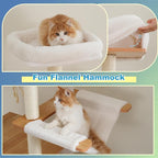 Hey-brother Wooden Cat Tree, Furniture Tower with Large Platforms, MPJ121WB | 69.7 inch, Modern Full Sisal Scratching Posts, Hammocks, Spacious Condo, Ladder, Brush, Water Proof Surface, Walnut