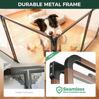 FXW AuraSpace Pro Clear Acrylic Indoor Dog Playpen, 32" H, 8 Panels | Open View, No Climbing Bars, Heavy-duty Metal, DIY Layouts, Easy Access, For Small & Medium Dogs, Patented