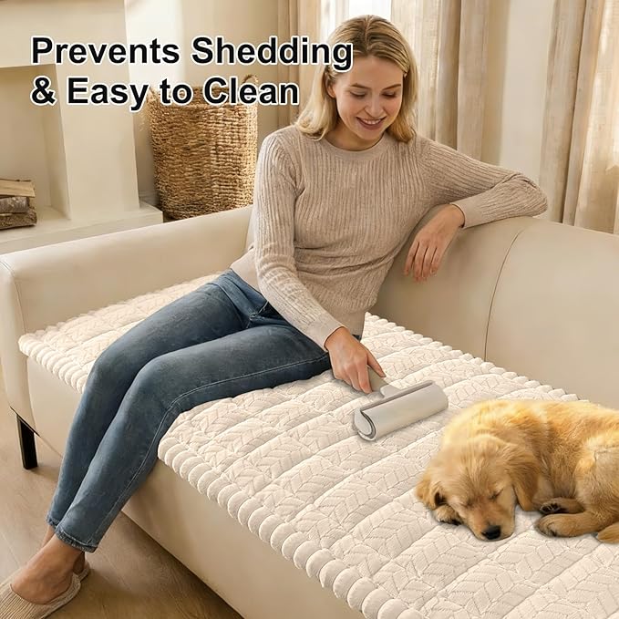Smiry Couch Cover for Dogs, Non Slip Fuzzy Pet Sofa Covers Washable | Sofa Slipcovers for 3 Cushion Couch, Soft Thick Furniture Protector for Cats Dogs, Against Fur, Dirt, Scratch (35.4"x70.9")
