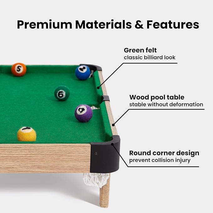 VETRESKA 4 in 1 Cat Toys Mini Pool Table, Gift for Cats, Feather Wand Toy Cat Billiard Ball Puzzle Toy, Pool Table with Scratching Post, Cat Interactive Exercise Play Rest Beds & Furniture | Cats Toys Gift, Feather Wand Toy Cat Billiard Ball Puzzle Toy...