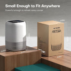 VOOPNU Air Purifiers for Home, High Efficiency Filter Up to 1076 Ft², White | for Pet Hair, Odors, Pollen, Smoke, Compact Air Cleaner with 3 Speeds, Timer, Aroma 22 dB Quiet 360°Intake, DH-JH12