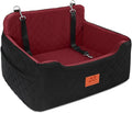 GL GLENSLAVE Dog Car Seat for Medium/Large Dogs, Dog Booster Seat for Pet Under 50lbs or 2 Small Dogs, Detachable and Washable Pet Car Bed, Multi-Functional Pet Booster Seat for Backseat(Black/Red)