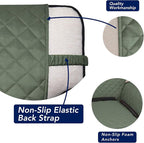 PureFit Reversible Quilted Couch Covers for Dogs Loveseat Sofa Cover 46.5” | Greyish Green/Beige, Water Resistant Couch Protector, Washable Pet Couch Cover with Non Slip and Elastic Straps For Kids