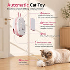 Interactive Cat Toys for Indoor Cats,Automatic Hanging Door Cat Teaser Feather Toy with 6 Accessories,2 Modes,Auto Pause & USB Rechargeable Electric Cat Chase Toy,Safe for Bored Adult Kitten-Pink