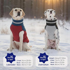 FUAMEY Dog Coat for Large Dogs, Fleece Dog Winter Jacket with Harness | Puppy Cold Weather Coats Reflective Pet Puffer Vest with Zipper Water-Resistant Warm Dogs Snowsuit Windproof Dark Blue L