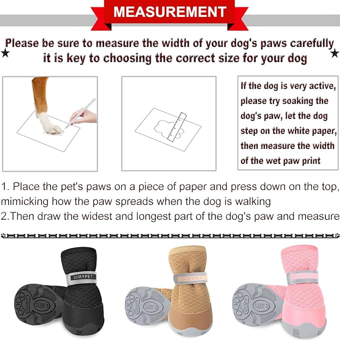 QUMY Dog Shoes for Small Dogs Hot Pavement Puppy Dog Boots & Paw Protectors | Small Medium Dog Summer Shoes, Soft Anti-Slip Rubber Sole, Mesh Breathable Dog Booties for Hardfloors, Walking Running Khaki