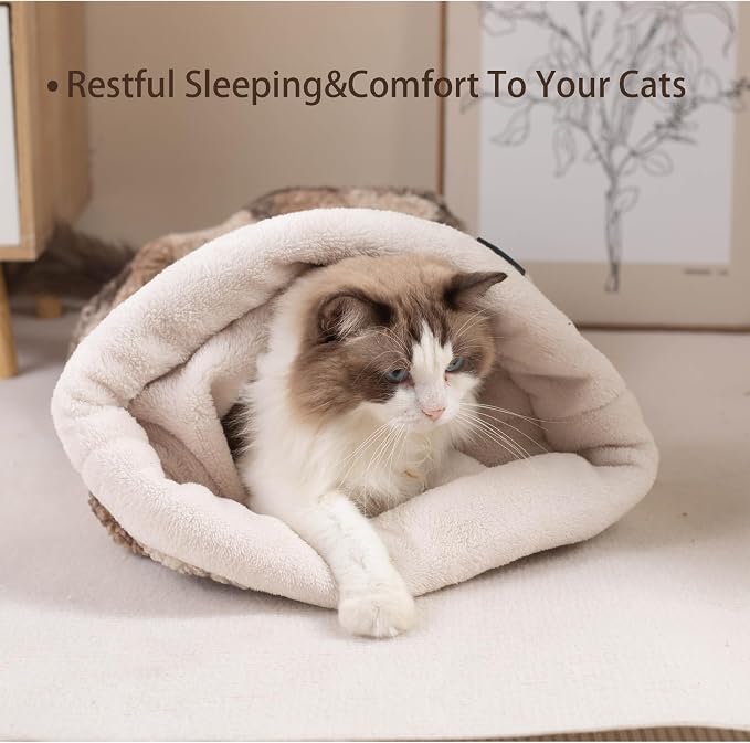 Cat Bed Cave Sleeping Bag, Pet Mat Warming Pad Sack for Cats and Small Dog,Burrowing Cozy Soft Comfortable Bed(for Small and Medium Cats)