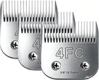 4FC Dog Grooming Replacement Blades Compatible with Andis Clipper | Compatible with Oster A5,Wahl km10 Dog Clippers,Size-#4FC, 3/8-Inch Cut Length (9.5mm),3-Pack