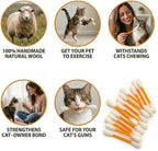 Glaciart One Swabs Cat Toys with Catnip - 6 Pk | Durable for Chew, Cute Cat Toys Interactive Kitty for Boredom, Exercise, & Play | Filled w/Organic Catnip for Anxiety & as Digestive Aid | Gift Idea