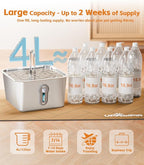 4L Large Cat Water Fountain for Multiple Cats with 8 Filters Pet Water Fountain for Cats Quiet Indoor Pets Dog Small Animal Automatic Dog Water Dispenser for Drinking Watering Supplies