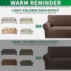 MAXIJIN Stretch Sofa Chair Slipcovers with Arms (31"-46 Washable Chair Cover Armchair with Non-Slip Foam & Elastic Bottom, Dog Cat Pet Friendly Furniture Protector (Small, Brown)