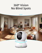 blurams Indoor Security Camera, 5GHz/2.4GHz Dual-Band, 2K PZT Pet Camera with Phone App, 360° Cameras for Home Security, 2-Way Audio, Motion Tracking, Night Vision, Siren, Cloud&SD