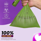 Dog Poop Bags-150 Counts with Leash Dispenser (10 Rolls), Biodegradable Poop Bags, Eco-friendly and Easy to Open, Thick Dog Waste Bags (Green)
