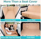 Bark Lover Dog Car Seat Covers for Back Seat, Waterproof Car Seat Protector for Dogs Hammock for Cars Trucks SUV, Full Coverage Protection for Your Vehicle Interior
