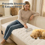 Smiry Couch Cover for Dogs, Non Slip Fuzzy Pet Sofa Covers Washable | Sofa Slipcovers for 2 Cushion Couch, Soft Thick Furniture Protector for Cats Dogs, Against Fur, Dirt, Scratch (27.6"x47")