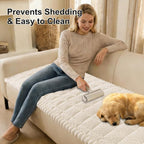 Smiry Couch Cover for Dogs, Non Slip Fuzzy Pet Sofa Arm Covers Washable | Sofa Slipcovers for Armrest & Backrest, Soft Thick Furniture Protector for Cats Dogs, Against Fur, Dirt (27.6"x27.6")