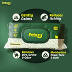 Pet Wipes for Dogs and Cats – 200 Count (8x8in) Hypoallergenic, Deodorizing Dog Wipes for Paws, Ears and Butt | XL with Aloe & Coconut Oil, Chamomile Scented | Travel Size, 2 On-the-Go Packs