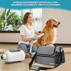 Pet Travel/Grooming Supplies Organizer Carry Bag - Compatible with Oneisall/Neabot Dog Grooming Vacuum, Large Capacity - Bag Only (Gray)