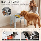 URPOWER Mess Proof Elevated Dog Bowls 4 Height Adjustable Raised Stand | No Spill Water Bowl, Slow Feeder Dog Bowls, Non-Slip Food and Water Bowl Set for Small, Medium & Large Dogs