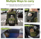 Large Cat Backpack Carrier Expandable Pet Carrier Backpack for Small Dogs Medium Cats Fit Up to 18 Lbs, Dog Backpack Carrier, Foldable Puppy Backpack Carrier for Travel,Dark Green, Large