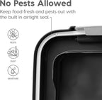 IRIS USA Dog Food Storage Container 30 lb + 11lb Airtight Combo, Stackable Pet Food Storage Bin with Wheels for Cat Dog Food, BPA Free, Made in USA, Black | Stackable Pet Food Plastic Storage Bins with Wheels for Cat and Dog Food, Made in USA