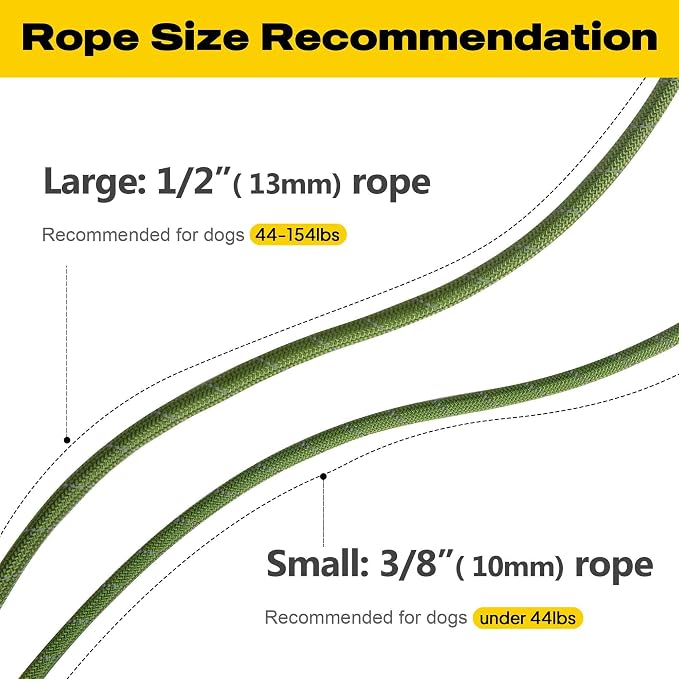 Fida Durable Slip Lead, 6 FT x 1/2" Heavy Duty Loop Leash, Comfortable Strong Rope for Large, Medium Dogs, No Pull Pet Training with Highly Reflective, Green