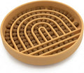 Slow Feeder Dog Bowls - Small Size Silicone Slow Eating Dog Bowl for Puppies & Dogs with Suction Cup -Dishwasher-Safe, Lick Mat Design, Reduces Gulping, for All Breeds, 6”x1.25”- Honey