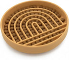 Slow Feeder Dog Bowls - Medium Size Silicone Slow Eating Dog Bowl for Puppies & Dogs with Suction Cup -Dishwasher-Safe, Lick Mat Design, Reduces Gulping,for All Breeds,7.5”x1.5”- Honey
