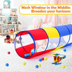Kids Play Tunnel Tent for Toddlers, Colorful Pop Up Crawl Tunnel Toy for Baby or Pet with Breathable Mesh, Collapsible Gift for Boy and Girl Play Tunnel Indoor and Outdoor Game