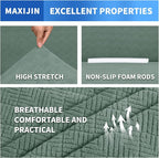 MAXIJIN Couch Covers for 3 Cushion Couch Sofa (71"-91"), 1-Piece Stretch Sofa Cover Slipcover Furniture Protector with Elastic Bottom for Kids,Dogs (Large, Diamond Pattern Pea Green)