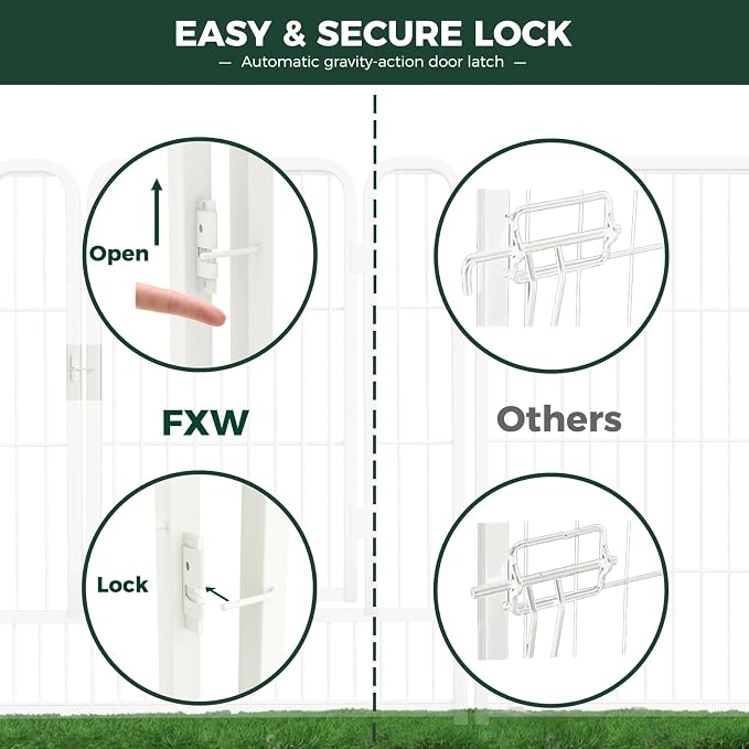 FXW Rollick Dog Playpen, Indoor, Yard & RV Camping, 32" H, 16 Panels | Easy setup, Heavy-duty, DIY layouts, for Small & Medium Dogs, Patented