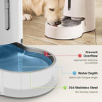 CZPET Automatic 7L Dog and Cat Water Dispenser with Stainless Steel Bowl Gravity Waterer,100% BPA-Free,Large Capacity and Drinking Area Noise-Free for Pets | With Stainless Steel Bowl Gravity Waterer, Large Capacity and Drinking Area Noise-Free for Pets