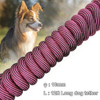 BTINESFUL 8ft 12ft 20ft 30ft 50ft 75ft Dog Tie Out Long Tether Rope Leash, Outdoor Dog Lead for Yard, Large Medium Dogs Training, Playing, Camping, Backyard (Pink Black, 12 Foot)