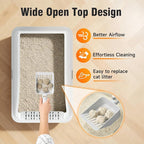 2PACK Stainless Steel Cat Litter Boxes XL Large Metal Pan Include Scoop | High Sides Lid Odor Free Easy Cleaning Anti-Scratch Anti-Urine Leakage Non-Sticky