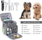 Pet Grooming Bag, Dog Grooming Supplies Organizer Tote Bag, Perfect for Pet Grooming Tool Kit Accessories-Grey
