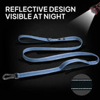 Twoear 6FT 1IN Heavy Duty Dog Leash for Large Dogs with 2 Padded Handles | Traffic Handle Extra Control, Auto Lock Hook, Strong Reflective Walking Leash for Medium and Large Breeds, Dark Blue