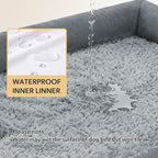 Waterproof Orthopedic Dog Bed for Medium Dogs, 35x22in, Grey | Orthopedic Foam Relieves Joint Pressure, Bolsters Supports Head And Neck, Washable Cover, Non-Slip Bottom